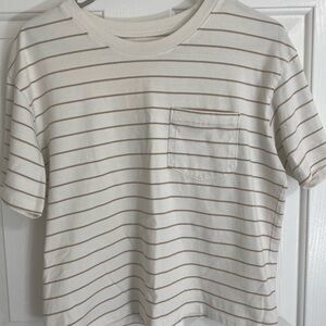 Striped White and Brown T-Shirt